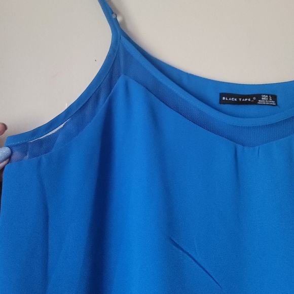 BLACK Tape Tank Top Size Large in Blue - Picture 2 of 7